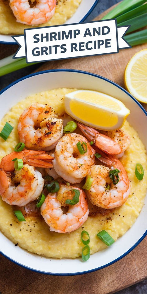 This Shrimp and Grits recipe is a Southern classic! Juicy shrimp sautéed in a flavorful sauce, served over creamy, buttery grits for a comforting and satisfying meal. Shrimp And Crab Grits, Shrimp And Grits For A Crowd, Shrimp And Grits Sauce, Shrimp And Grits Recipe Easy, Easy Shrimp And Grits, Grits Casserole, Shrimp N Grits Recipe, Shrimp Sauce, Grits Recipe