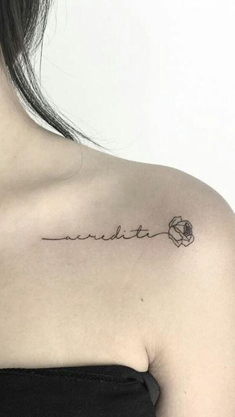 Clavicle Tattoos For Women, Collar Bone Tattoo Quotes, Orchid Tattoos, Feather Tattoo Wrist, Side Wrist Tattoos, Collarbone Tattoo, Rose Tattoos For Women, Cursive Tattoos, Orchid Tattoo