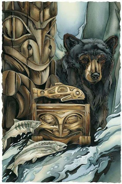 Magickal Bear Arte Haida, Jody Bergsma, Pacific Northwest Art, Spirit Bear, Animal Totems, Bear Art, Arte Animal, Native Art, Aboriginal Art