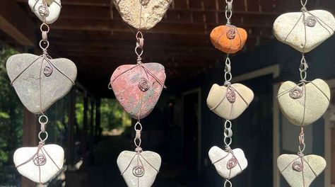 Heart Rocks, Heart Shaped Rocks, Rain Chains, Rain Chain, Rock Wall, Rock Collection, Pure Joy, Start The Day, The Sand