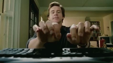 Typing GIF - Bruce Almighty Jim Carrey Type - Discover & Share GIFs Typing Gif, Computer Reference, Fast Typing, Bruce Almighty, Computer Photo, Computer Humor, Legendary Dragons, Jim Carrey, Your Crush