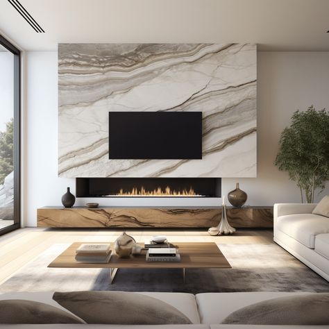 Texture Play Electric Fireplace Idea With TV Above Image Fireplace Ideas With Tv Above, Electric Fireplace Ideas With Tv, Fireplace Ideas With Tv, Electric Fireplace Ideas, Above Fireplace Ideas, Modern Fireplace Ideas Living Rooms, Electric Fireplace Living Room, Fireplace Feature Wall, Modern Electric Fireplace