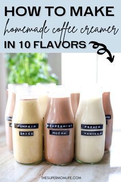 Clean Eating Coffee Creamer Recipes, Homemade Creamer Flavors, Homemade Almond Coffee Creamer, Flavored Creamer Recipes, Diy Mocha Coffee Creamer, Chocolate Creamer Recipe, Diy Flavored Coffee Creamer, Almond Joy Creamer Recipe, Homemade Creamer For Coffee