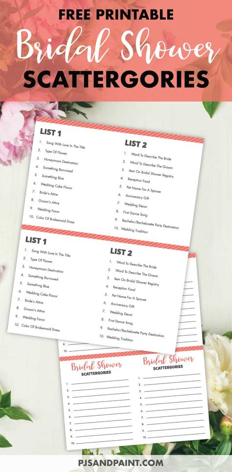 Bridal Scattergories Printable Free, Scattergories Bridal Shower Game, Wedding Scattergories Free Printable, Bridal Shower Scattergories, Beach Theme Bridal Shower Games, Bride Scattergories, Bridal Shower Printable Games, Fun Bridal Shower Games Free Printable, Wedding Shower Games Free Printables