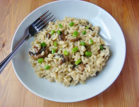 Mushroom Risotto #vegan #glutenfree Risotto Vegan, Sage Risotto, Vegan Mushroom Risotto, Vegan Risotto, Leftover Wine, Mushroom Risotto Recipes, Vegan Mushroom, Risotto Recipe, Vegan Living