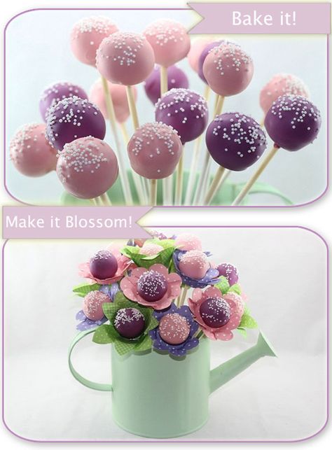 P/ mesa - regador c/ docinhos Cakesicles Ideas, Cake Pop Bouquet, Halloween Cake Pops, Strawberry Gifts, Christmas Cake Pops, Cake Pop Recipe, Savory Cakes, Cupcake Bouquet, Cookie Pops