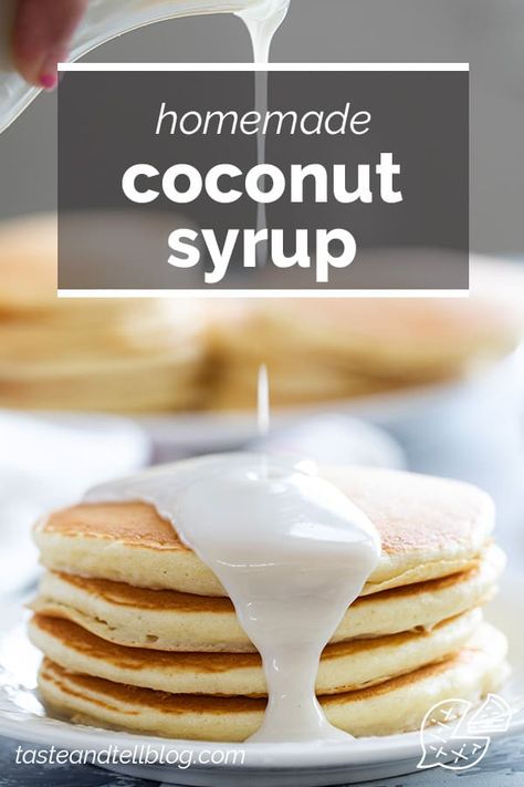 Excite your taste buds with this recipe for homemade coconut syrup. Discover the secret to creating this sweet and tropical syrup that perfectly complements pancakes, waffles, and desserts. It only takes a few simple ingredients and is ready in no time at all! Coconut Syrup, Syrup Recipe, Breakfast Dessert, Toasted Coconut, Easy Homemade, Taste Buds, Syrup, Waffles, Pancakes