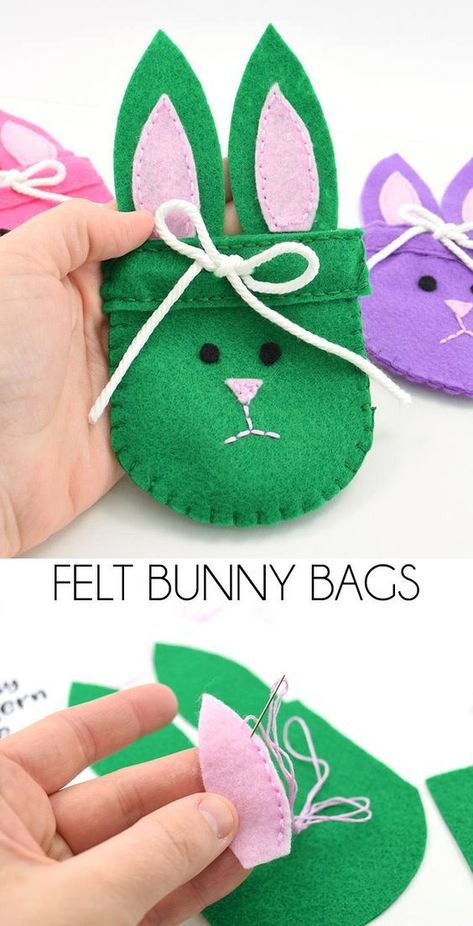 Felt Easter Crafts, Easter Crafts To Sell, Baby Mobil, Boyfriend Crafts, Bunny Bags, My Notes, Diy Ostern, Easter Bunny Crafts, Felt Bunny