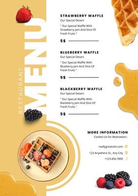 Waffle Menu Ideas, Breakfast Restaurant Branding, Breakfast Menu Design Ideas, Desert Menu Design, Menu Design Inspiration Creative, Waffle Menu Design, Dessert Menu Design Ideas, Menu Card Design Creative, Creative Menu Card