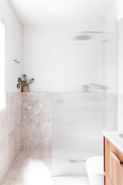 Shower Screens, Small Bathroom Renovations, Main Bathroom, Minimalist Bathroom, Bathroom Renos, Shower Screen, Laundry In Bathroom, House Bathroom, The Design Files