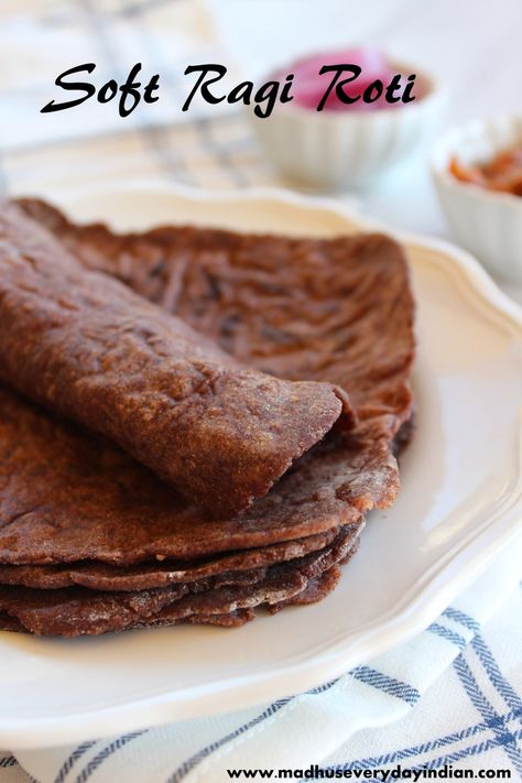 ragi roti or ragi rotti is a healthy finger millet chapathi. Its also diabetic friendly recipe.  Ragi roti is also called nachni roti. Ragi Roti, Paratha Roti, Ragi Recipes, Chapati Recipes, Finger Millet, Indian Flat Bread, Millet Recipes, North Indian Recipes, Roti Recipe