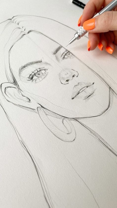 Art Gallery Sketch, Body Image Art, Lily Painting, Beautiful Sketches, Figure Sketching, Artist Aesthetic, Black White Art, Sketchbook Art, Pencil Portrait