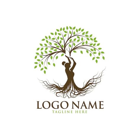 Beautiful lady tree logo template Premiu... | Premium Vector #Freepik #vector #tree-people #wellness-logo #garden-logo #tree-logo Tree Lady, V Logo Design, Logo Garden, Lady Logo, Tree Logo Design, Nature Logo Design, Plant Logos, Stylish Business Cards, Logo Design Collection