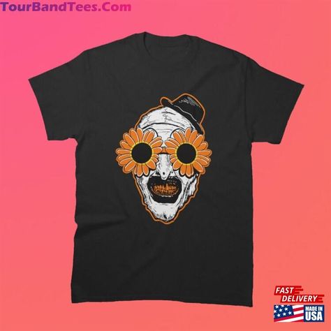 New Terrifier 2 Art The Clown Sunflower Sunglasses Horror Movie Black T-Shirt Size S 4X Casual Sweatshirt Check more at https://tourbandtees.com/product/new-terrifier-2-art-the-clown-sunflower-sunglasses-horror-movie-black-t-shirt-size-s-4x-casual-sweatshirt/ Sunflower Sunglasses, Terrifier 2, Art The Clown, Movie Black, The Clown, Horror Movie, Black T Shirt, Casual Sweatshirt, Horror Movies