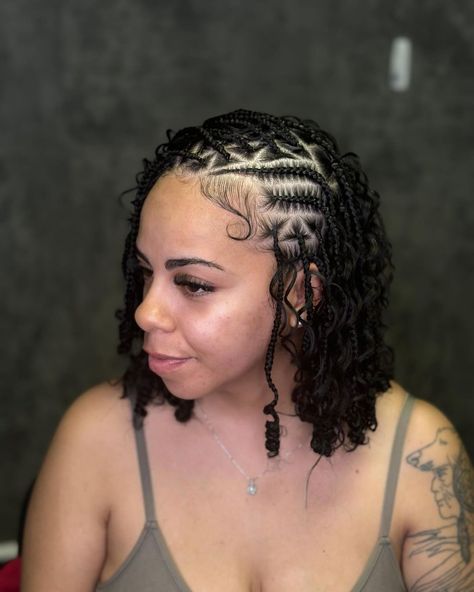 Alisha Renee ~ NFL Braider/loctician | No crumb left! Should i add these Fulani boho bob to May bookings? Appointments and prices available at byalisharenee.as.me Follow ➡️… | Instagram Boho Bob, Fulani Braids Hairstyles, Hair Braid Designs, Bob Braids Hairstyles, Short Box Braids Hairstyles, Feed In Braids Hairstyles, Bob Braids, Goddess Braids Hairstyles, Quick Braided Hairstyles