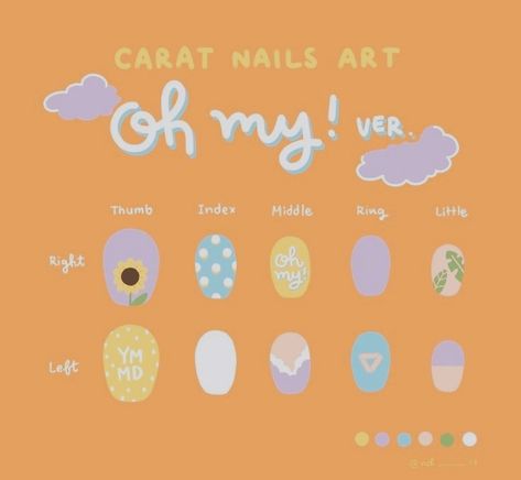 Seventeen Nail Art, K Pop Nails, Fake Nails Designs, Korean Nail Art, Nail Drawing, Vintage Nails, Anime Nails, Beauty Nails Design, Kawaii Nails