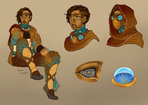 Clockwork Soul Sorcerer, Clockwork Soul Sorcerer Dnd, Desert Concept Art Character Design, Cicada Character Design, Dnd Desert Character, D&d Desert Character, Sci Fi Medieval Character Design, D D Character Ideas, Different Art Styles