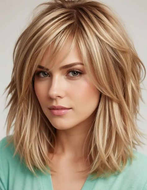 20 Prettiest Shoulder-Length Haircuts with Layers Shoulder Bob With Layers, Shoulder Bob, Haircuts With Layers, Layered Bobs, Shoulder Length Hair Cuts, Side Bangs, Hair Straight, Shoulder Length Hair, Layered Haircuts