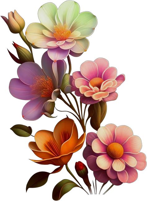 Flowers Bunch, Motif Flower, Hd Flowers, Flower Elements, Zen Doodles, Zen Doodle Art, Digital Flower, Png Flower, Flower Bunch