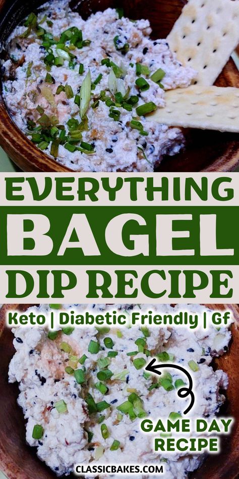 When you need a crowd-pleasing snack, Bagel Dip is the go-to choice. Made with cream cheese, Greek yogurt, bagel seasoning, lemon juice, and scallions, it's perfect with veggies, bagel bites, or crackers. Your guests will be asking for the recipe! Recipes With Everything Bagel Seasoning, Bagel Spread Recipes, Bagel Dip Recipe, Bagel Spread, Butter Boards, Thanksgiving Tea, Cucumber Snacks, Bagel Dip, Bacon Dip