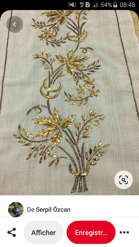 Badla Work Embroidery, Badla Embroidery, Badla Work, Gold Work Embroidery, Hand Embroidery Dress, Tambour Embroidery, Chain Stitch Embroidery, Beadwork Embroidery, Bead Embroidery Patterns