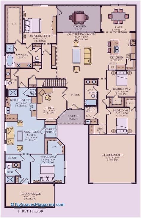 Suite Layout, New Home Plans, Multigenerational House Plans, Multigenerational House, In Law House, Two Story House, House Design Pictures, Home Design Floor Plans, House Layout Plans