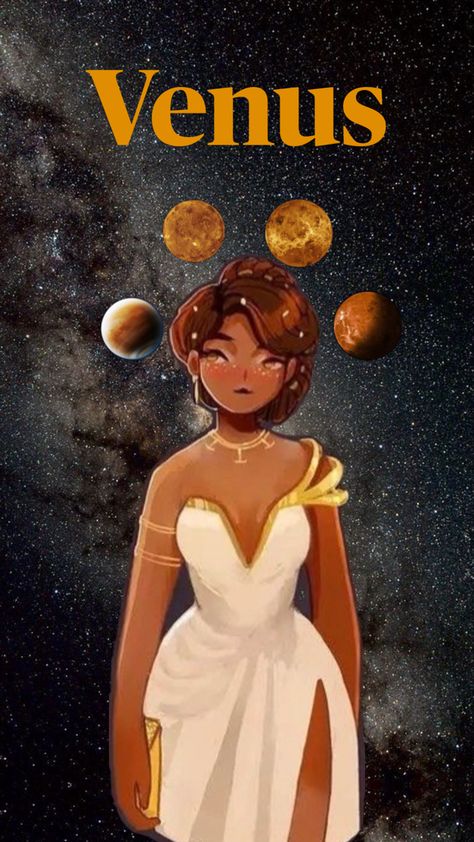 Venus as a human (not my art) Venus As A Human, Moon And Sun Fanart, Planets As Humans Art, Aphrodite Fashion, Vintage Planets, Venus Aphrodite, Venus Planet, Planet Drawing, Space Vintage