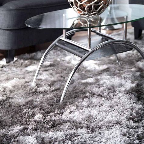 nuLoom Hand Woven Latonia Silken Shaggy Rug High Pile Rug, Living Room Color Schemes, Room Color Schemes, Silver Rug, Carpet Stains, Shag Area Rug, Shaggy Rug, Silver Area Rug, Contemporary Area Rugs