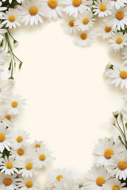 Foto un marco de margaritas con un borde... | Premium Photo #Freepik #photo #manzanilla #fondo-flores #fondos-florales #margarita-flor Margarita Flor, Marco Floral, School Frame, A Kind Of Magic, Beltane, Premium Photo, Invitation Cards, Daisy, Floral