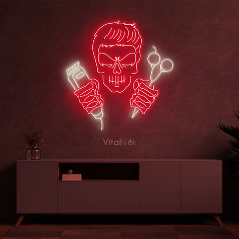 💈 Skull Barber Neon Light, Clippers and Scissors Sign Our eye-catching Skull Barber Neon Light, perfect for salon decor and LED shop decor. 🏠 Purpose of Use: Decorate your home with a stylish neon light Add a unique touch to your party decor Light Up your business aesthetics with standout signage 🎁 Gift Idea: Ideal gift for barbers, hairstylists, and salon owners Perfect for birthdays, holidays, or to simply surprise someone special ✨ Features: Our custom neon signs are handmade, user-friendly, and durable. They provide a pleasant glow to any space, are versatile, and can be used for various events or as room and wall decor. 🛠️ Materials: Crafted with high-quality Neon Flex and supported by durable Acrylic, ensuring long-lasting use and a sleek look. 📏 Specifications: Operates on 12V Barber Neon Sign, Decor For Hair Salon, Barber Aesthetic, Business Aesthetics, Dream Salon, Barber Shop Decor, Neon Flex, Salon Owners, Led Decor