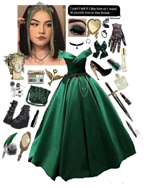 Yule Ball Dress Slytherin, Hp Uniform, Slytherin Party Outfit, Princess Dress Aesthetic, Slytherin Dress, Yule Ball Outfits, Yule Ball Dress, Victorian Ball Gowns, Slytherin Clothes