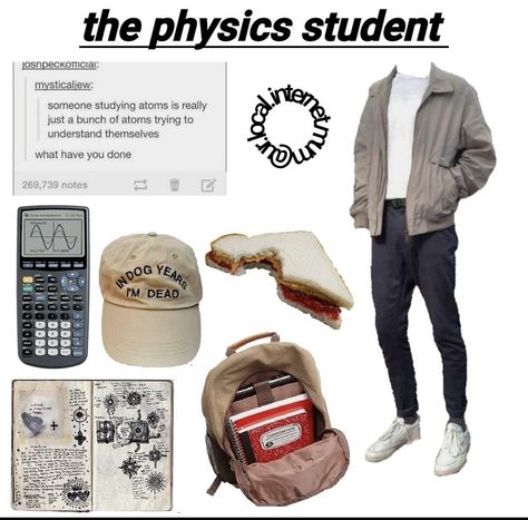 Tomboy Aethstetic, Software Engineer Aesthetic Outfit, Physicist Outfit, Physics Outfit Aesthetic, Physics Major Outfit, Astronomy Student Aesthetic Outfit, Cute Nerd Aesthetic Outfits, Physics Student Aesthetic Outfit, Physics Student Outfit