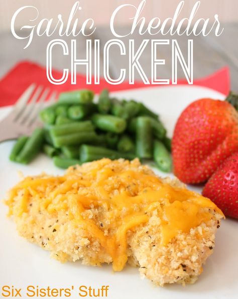 Garlic Cheddar Chicken from Six Sisters' Stuff | Six Sisters' Stuff Garlic Cheddar Chicken, Garlic Cheddar, Recipe Using Chicken, Cheddar Chicken, Six Sisters Stuff, Quick Dishes, Six Sisters, Glazed Chicken, Chicken Main Dishes