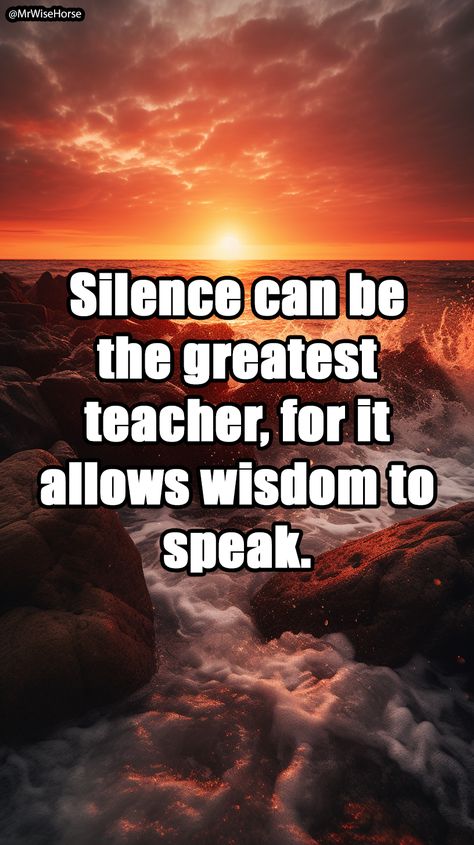 Amidst the clamor of life, silence emerges as the greatest teacher. In the stillness, wisdom finds its voice, offering profound insights and guidance. Embrace the power of silence, for it opens the gateway to deep introspection and allows the whispers of wisdom to be heard. Let the tranquility of silence lead you to profound understanding. #silenceisteacher #wisdomspeaks #profoundinsights The Power Of Silence, Power Of Silence, The Whispers, Magical Art, Wise Quotes, Inspiring Quotes, Never Give Up, Dream Big, Life Quotes