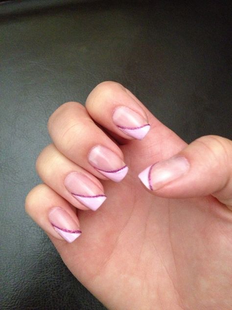 Pink slanted French tips Slanted French Tip Nails, Slanted French Tip, Tip Nails, French Tips, French Tip Nails, Nail Art Diy, Nail Tips, Art Diy, Nail Designs