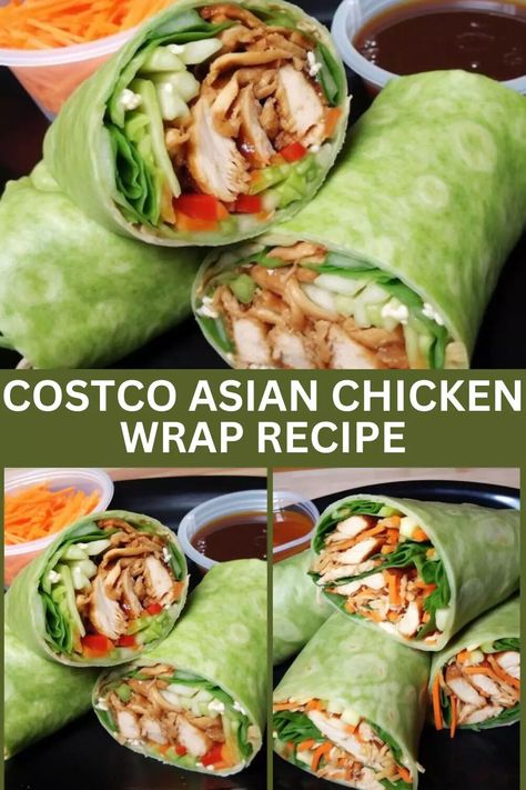 Costco Copycat, Asian Chicken Wraps, Chicken Wrap Recipe, Costco Chicken, Costco Meals, Chicken Wrap Recipes, Pre Cooked Chicken, Chicken Wrap, Wrap Recipe