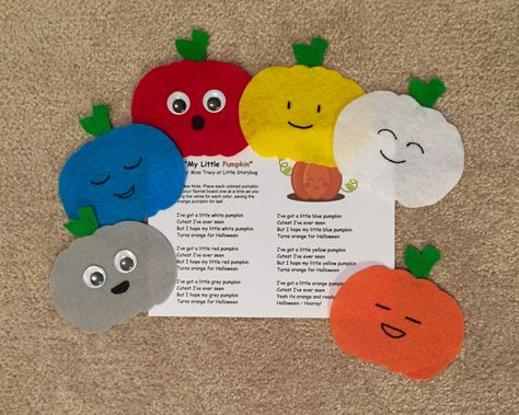 My Little Pumpkin Pumpkin Felt Story, Pumpkin Storytime, Fall Pumpkin Activities, Flannel Ideas, Flannel Stories, Felt Board Patterns, Fall Lesson Plans, Felt Story, Felt Boards