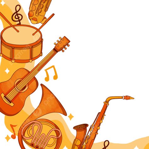 Music Border Design, Instruments Wallpaper, Musical Instruments Clipart, Music Border, Rock Png, Book Cover Design Template, Guitar Posters, Wallpaper Music, Festival Background