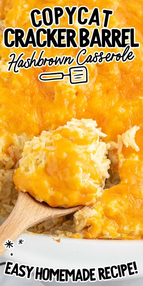 Cracker Barrel Potatoes, Cracker Barrel Hashbrown, Hashbrown Casserole Easy, Cracker Barrel Hashbrown Casserole, Copycat Cracker Barrel, Cracker Barrel Recipes, Hashbrown Casserole Recipe, Cheesy Hashbrown Casserole, Frozen Hashbrowns