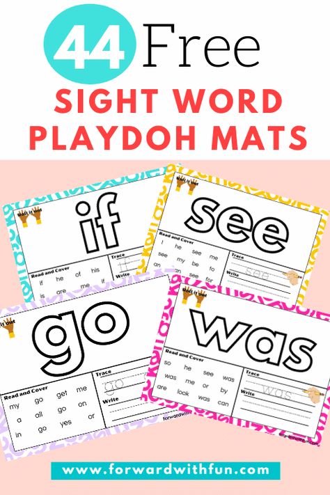 44 Free Sight Word Playdough Mats - Forward With Fun Sight Word Activity Kindergarten, Sight Word Recognition Activities, And Sight Word, Best Way To Teach Sight Words, Sight Word Playdough Mats Free, Cvc Playdough Mats Free, Fun Sight Word Games, Sight Word Kindergarten, Free Sight Word Activities