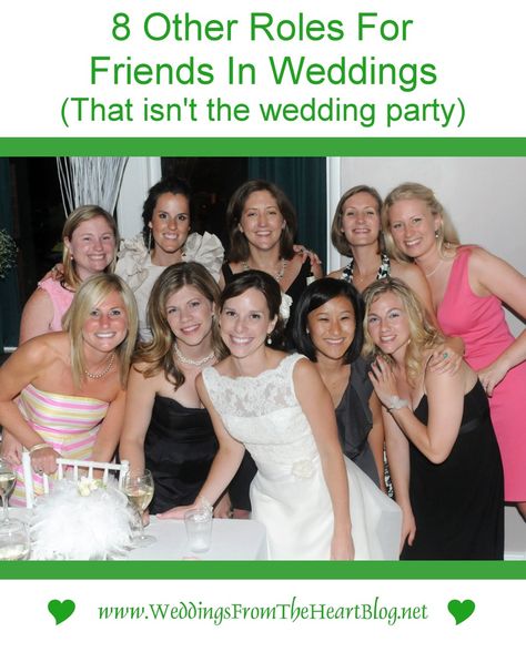 Want to include family and friends in your wedding, but don’t want another bridesmaid or groomsman? There are other roles you can have them do for you, and be an extra special part of your special day. "8 Other Roles For Friends In Weddings (That Isn't The Wedding Party)” #WeddingAdvice #WeddingRoles #WeddingPlanningTips Wedding Party Titles Names, Wedding Party Alternatives, Wedding Party Jobs, How To Include Friends In Your Wedding, No Bridal Party Wedding Ideas, No Bridal Party Wedding, Roles In A Wedding, Wedding Party Roles, No Wedding Party