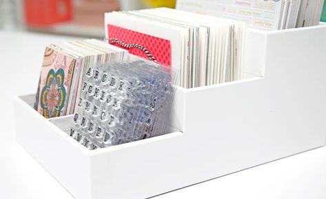 5 Smart & Stylish Stamp Storage Solutions She Shed Craft Room Ideas, Ink Pad Storage, Craft Closet Organization, Craft Storage Box, Mobile Craft, Ikea Crafts, Craft Cart, Craft Storage Organization, Stamp Storage