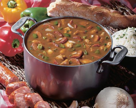 The seasons are changing and the temperatures will soon be cooling down, and that can only mean one thing in Louisiana and throughout the south—gumbo season! October is the unofficial start of gumbo season, and soon, big pots of flavorful soup will simmer in almost every kitchen. One of the best gumbos was made by … Gumbo Base, Easy Gumbo, Andouille Sausage Gumbo, Gumbo Recipe Easy, Cajun Gumbo, Gumbo File, Big Pots, Creole Cooking, Sausage Gumbo