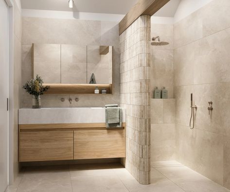 Mediterranean Lux Complete Bathroom Package - Kyal & Kara Bay Builds Ensuite Bathroom Designs, Kyal And Kara, Scandinavian Tile, Tiles Living Room, Eclectic Tile, Lantern Tile, Purple Tile, Entry Tile, Brick Look Tile