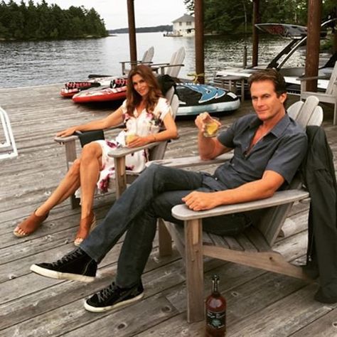 Pin for Later: You'll Want Whatever They're Having After Looking at Cindy Crawford and Rande Gerber's Sweetest Moments Cindy Crawford Family, Rande Gerber, Lake Vacation, Ladies Gents, Family Getaways, Plaid Blouse, Cindy Crawford, Real Life Stories, Kurt Geiger