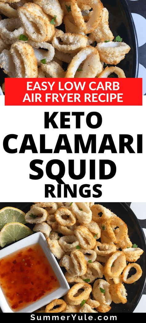 Keto Squid Recipes, Airfryer Squid, Air Fried Calamari Recipes, Air Fried Calamari, Keto Calamari Recipes, Calamari Recipes Air Fryer, Keto Prawn Recipes, Air Fryer Calamari Recipe, Air Fryer Squid