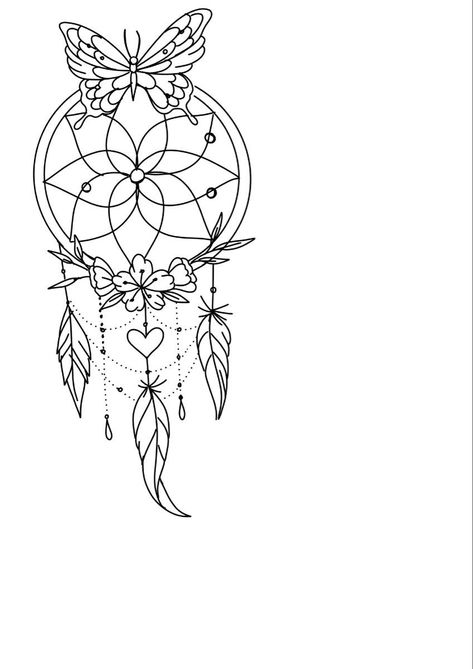 Dream Catcher Tattoo Outline, Dream Catcher Hand Tattoo, Dream Catcher Tattoo Stencil, Butterfly Dreamcatcher Tattoo, Dream Catcher Outline, Simple Dream Catcher Tattoo, Dream Catcher Sketch, Atrapasueños Tattoo, Tree Frog Tattoos