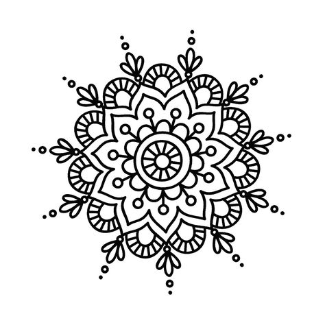 Henna Animals, Mandala Simple, Simple Mandala Design, Henna Mandala, Mandala Doodle, Easy Mandala Drawing, Sticker Street Art, Japanese Tattoos, Design Mandala