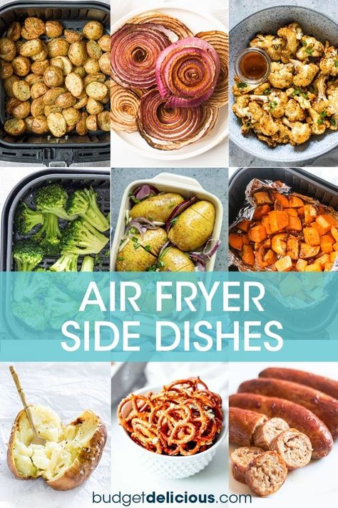 This list of the best air fryer side dish recipes is what you need to make easy and affordable meals the whole family will love. Includes healthy air fryer sides, air fryer sides for meat, and air fryer side dishes suitable for keto, vegan, vegetarian diets and more. You'll find air fryer side dish recipes for breakfast, lunch and dinner. Get the easy air fryer side dish recipes! #airfryer #airfryersides #airfryersidedish Airfryer Breakfast Recipes Healthy, Air Fryer For Diabetics, Air Fryer Sides, Sides Air Fryer, Air Fryer Veggies, Air Fryer Side Dishes, Recipes Airfryer, Affordable Meals, Vegetarian Diets