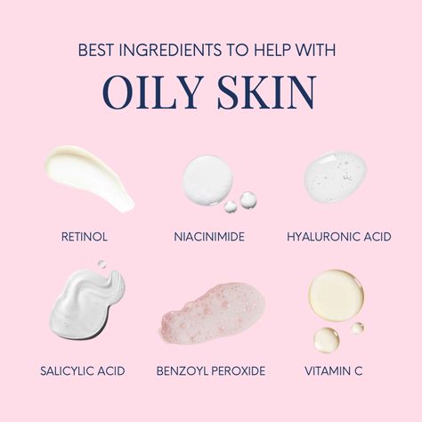 Skincare Ingredients For Oily Skin, What Helps With Oily Skin, Skincare Tips For Oily Skin, Skin Care Ingredients Guide, Ingredients For Oily Skin, Acne Triggers, Oily Skin Tips, Skin Care Oily Skin, Skincare Oily Skin